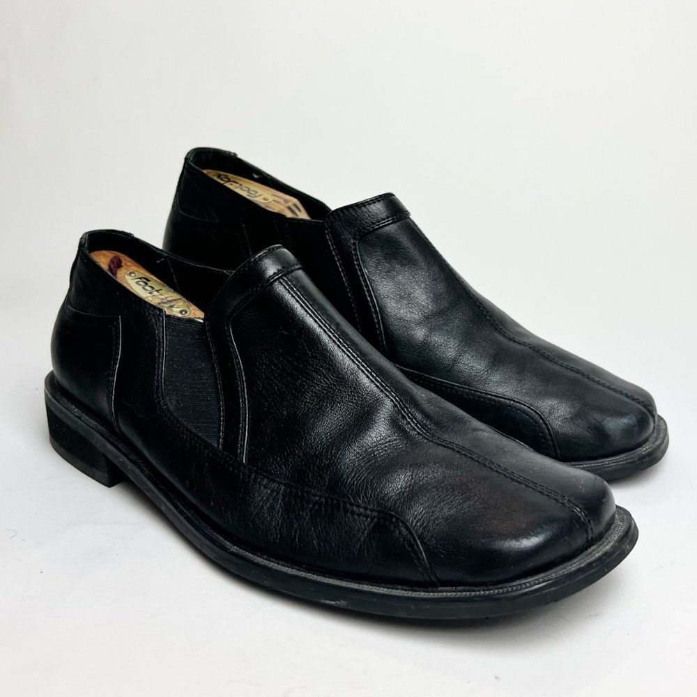 Giorgio Venturi Black Men's Leather Slip-on Leather Loafers Size 9 M Dress Shoes